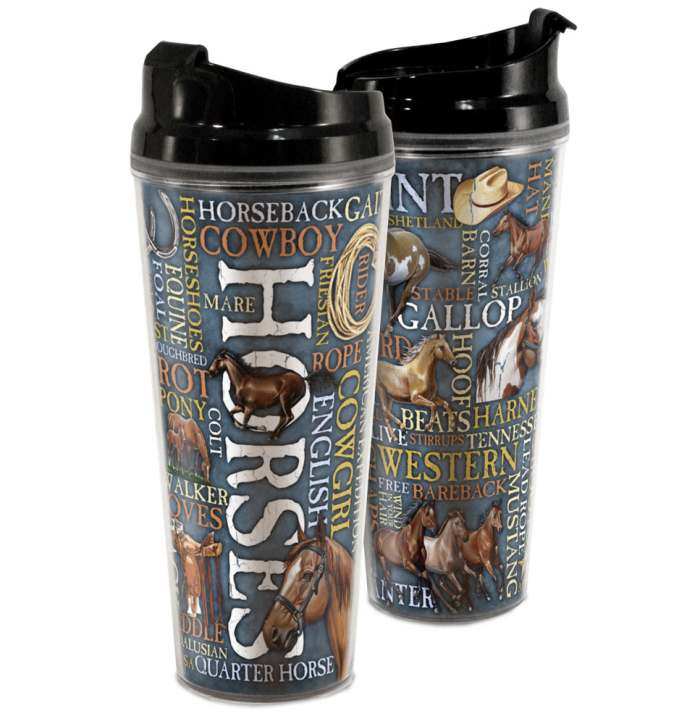 Word Design Tall Tumbler 24 oz. Horses 2/PAK